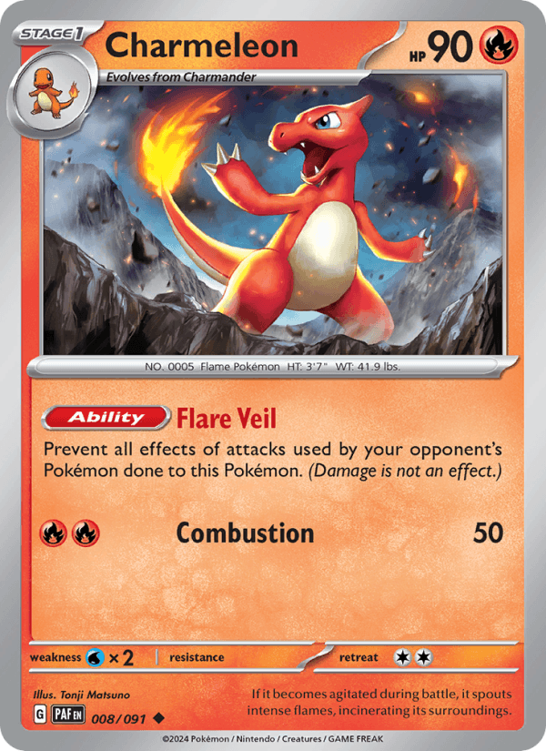 Charmeleon 8/91 Paldean Fates English Pokémon card