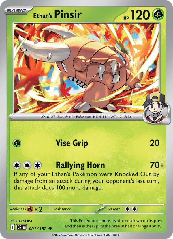Ethan's Pinsir 1/182 Destined Rivals English Pokémon card