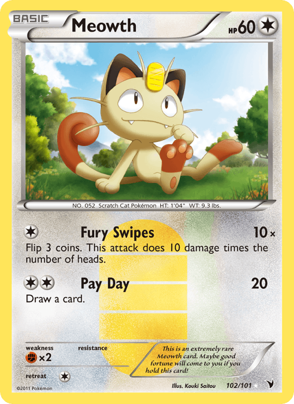 Meowth 102/101 Noble Victories English Pokémon card