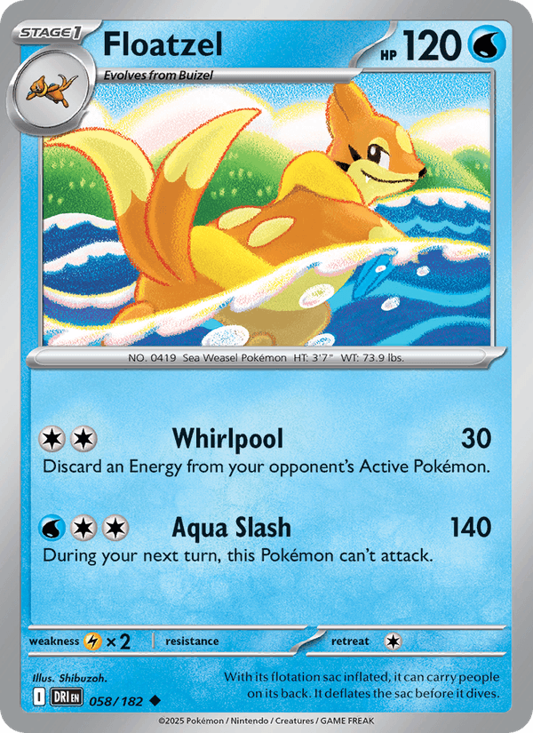 Floatzel 58/182 Destined Rivals English Pokémon card