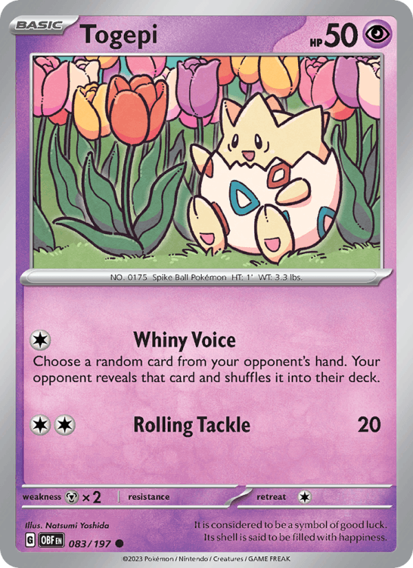 Togepi 83/197 Obsidian Flames English Pokémon card