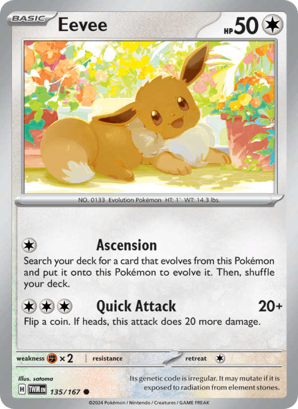 Eevee 135/167 Twilight Masquerade English Pokémon card