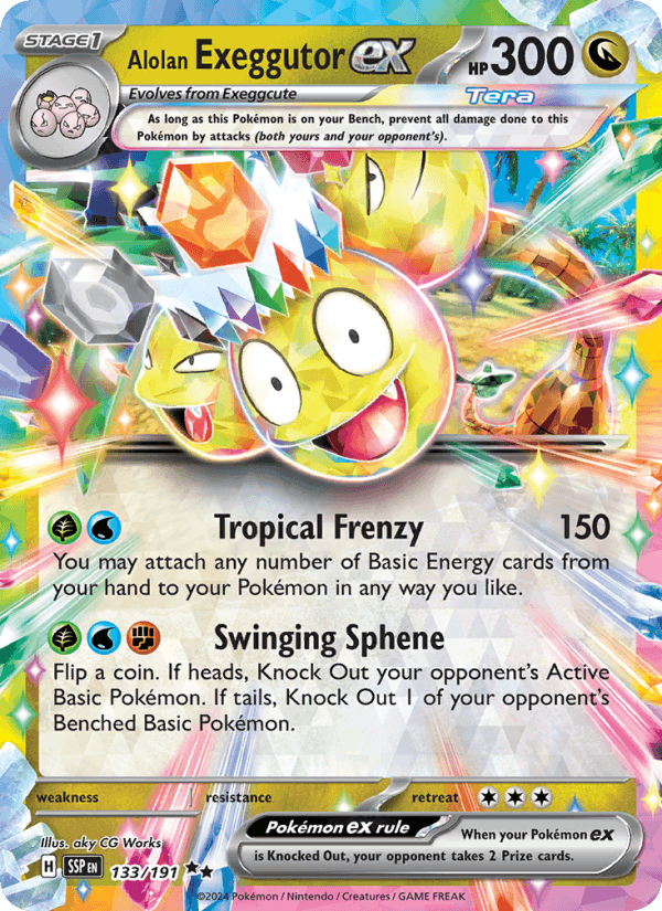 Alolan Exeggutor ex 133/191 Surging Sparks English Pokémon card