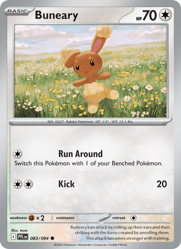 Buneary 83/94 Phantasmal Flames English Pokémon card