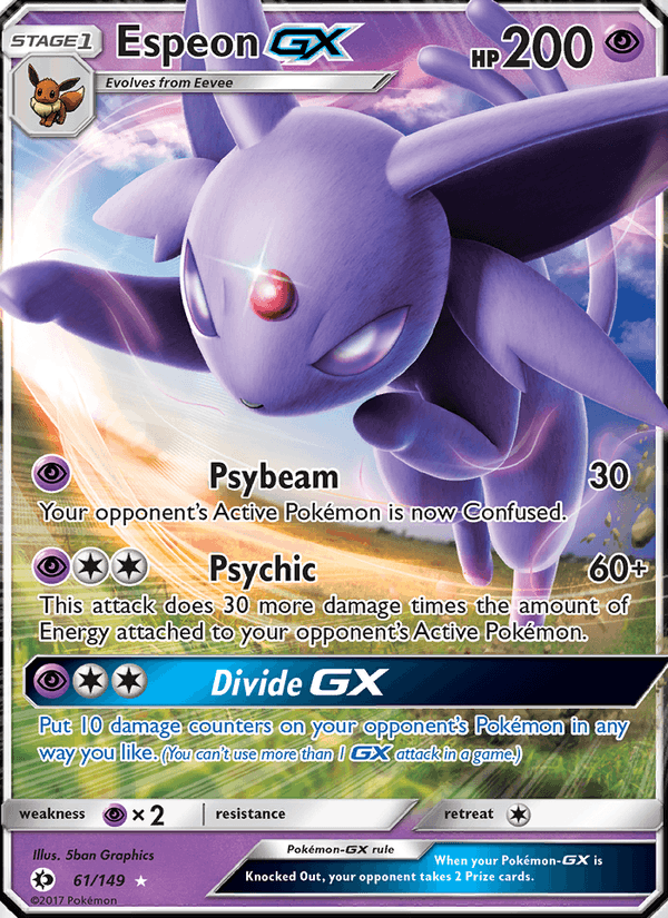 Espeon GX 61/149 Sun & Moon Base Set English Pokémon card