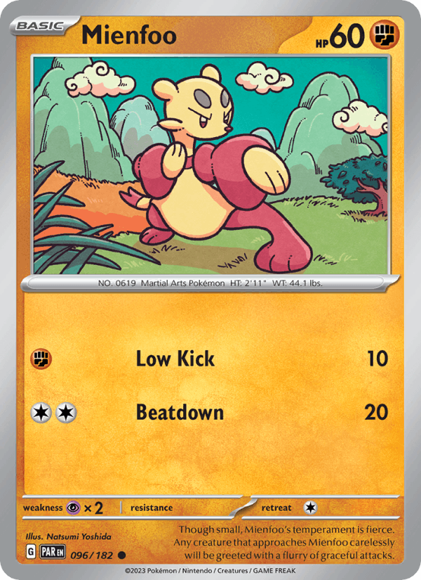 Mienfoo 96/182 Paradox Rift English Pokémon card