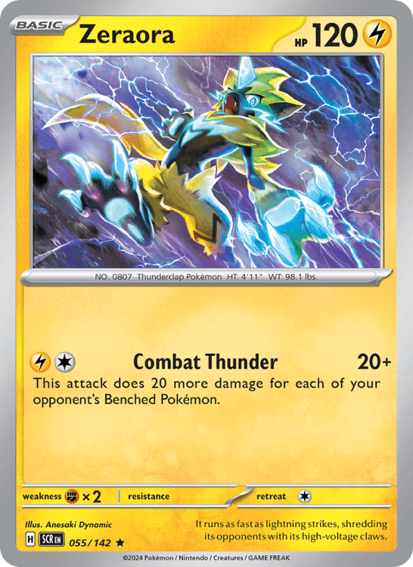 Zeraora 55/142 Stellar Crown English Pokémon card