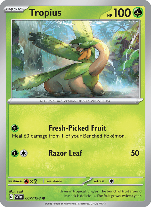 Tropius 7/198 Scarlet & Violet English Pokémon card
