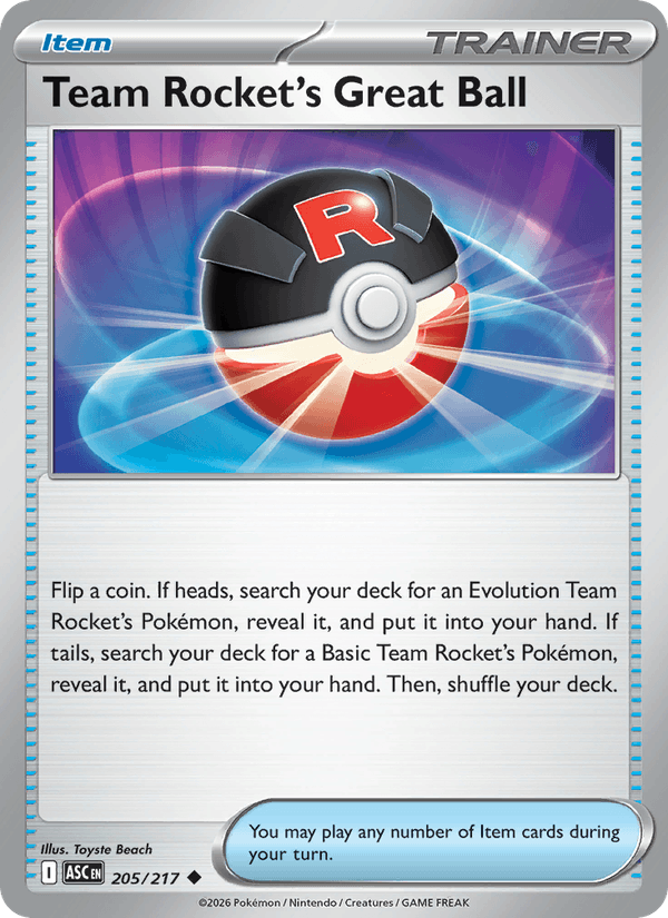 Team Rocket's Great Ball 205/217 Ascended Heroes English Pokémon card