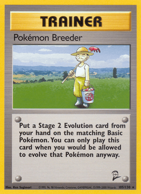 Pokémon Breeder 105/130 Base Set 2 English Pokémon card