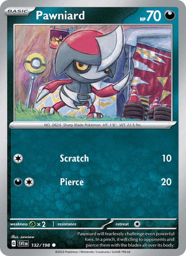 Pawniard 132/198 Scarlet & Violet English Pokémon card