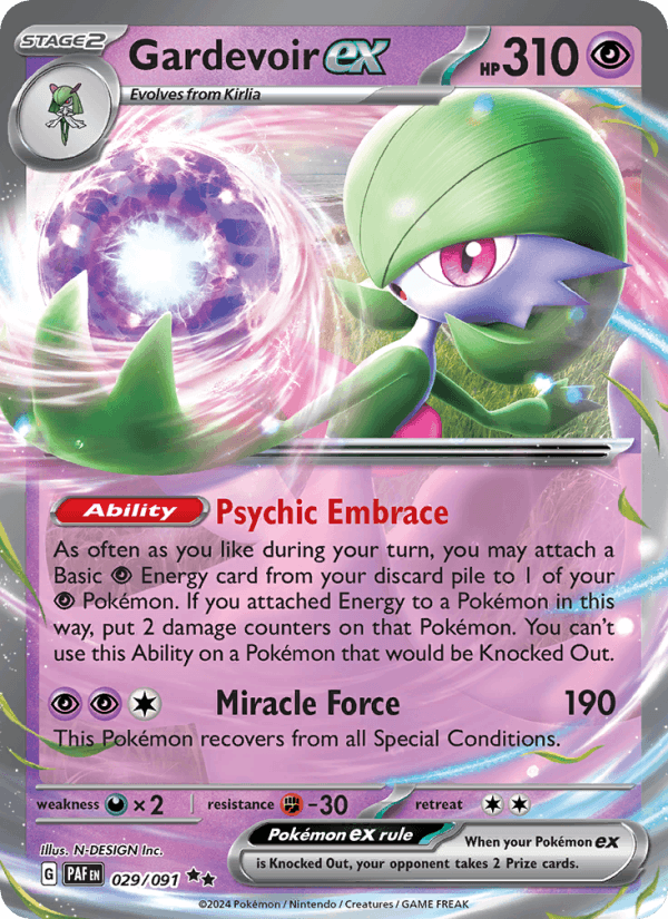 Gardevoir ex 29/91 Paldean Fates English Pokémon card