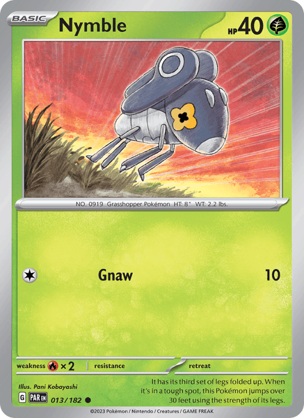 Nymble 13/182 Paradox Rift English Pokémon card