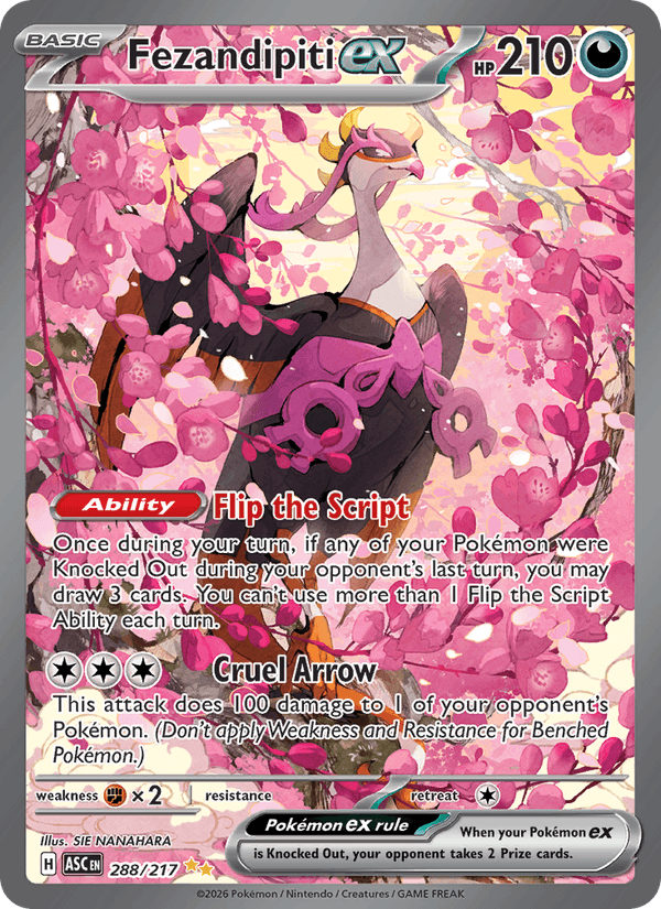 Fezandipiti ex 288/217 Ascended Heroes English Pokémon card
