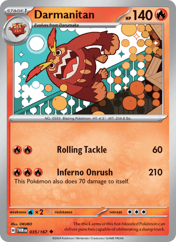 Darmanitan 35/167 Twilight Masquerade English Pokémon card