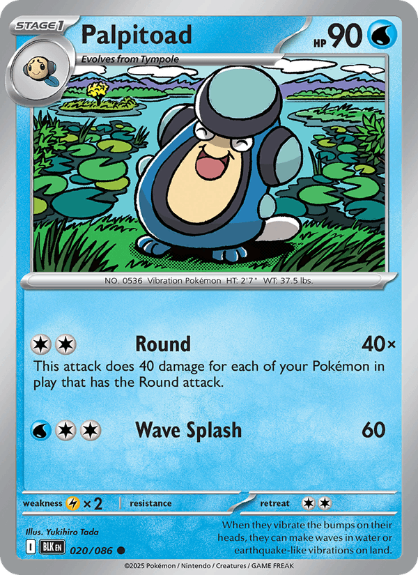 Palpitoad 20/86 Black Bolt English Pokémon card