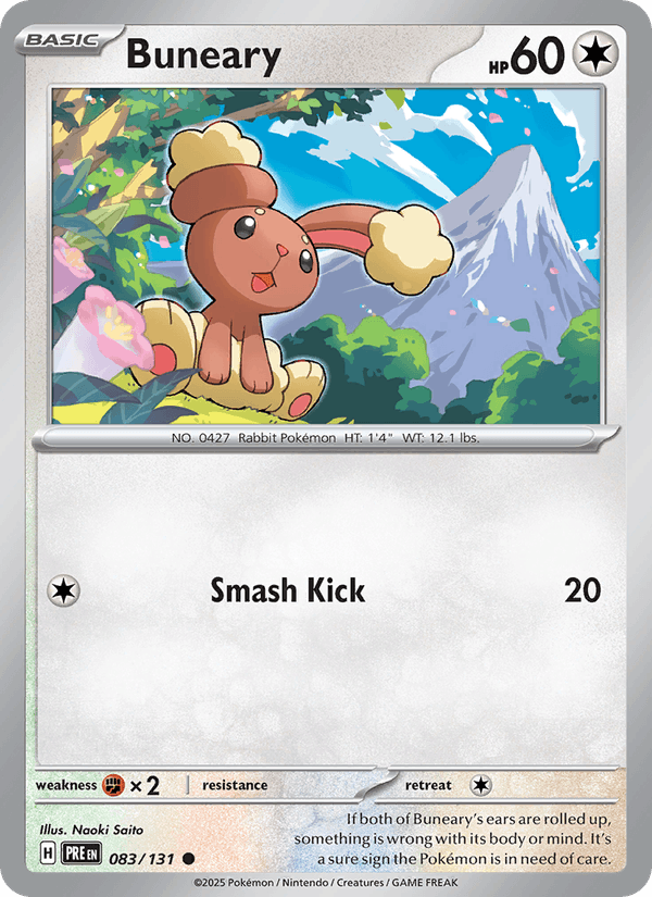 Buneary 83/131 Prismatic Evolutions English Pokémon card