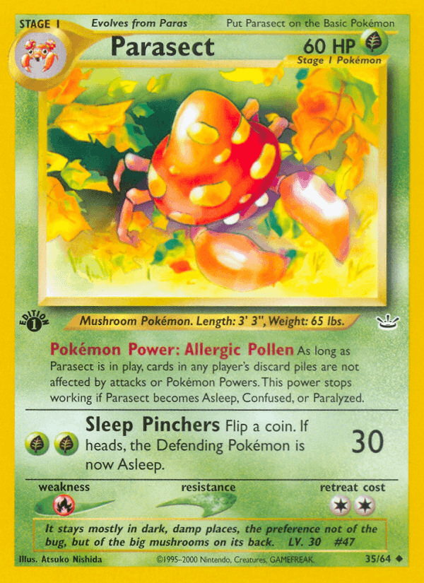 Parasect 35 Neo Revelation English Pokemon card