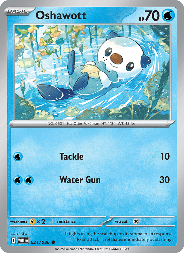 Oshawott 21/86 White Flare English Pokémon card