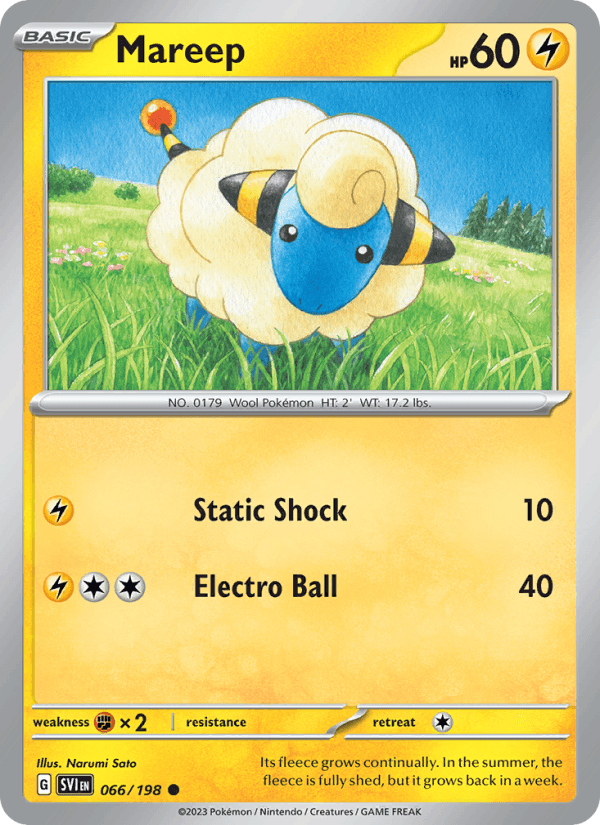 Mareep 66/198 Scarlet & Violet English Pokémon card