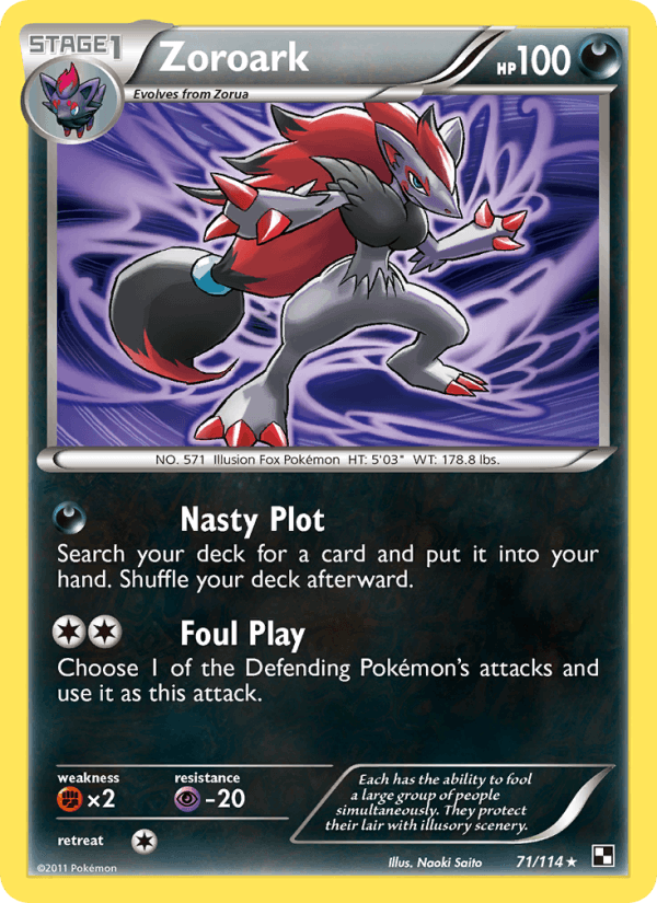 Zoroark 71/114 Black & White English Pokémon card