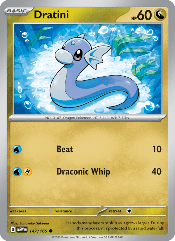 Dratini 147/165 151 English Pokémon card