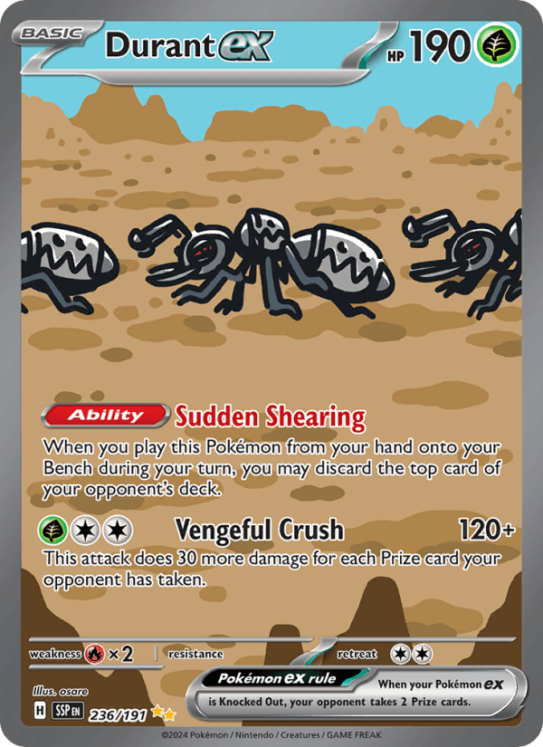 Durant ex 236/191 Surging Sparks English Pokémon card