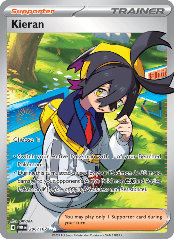 Kieran 206/167 Twilight Masquerade English Pokémon card