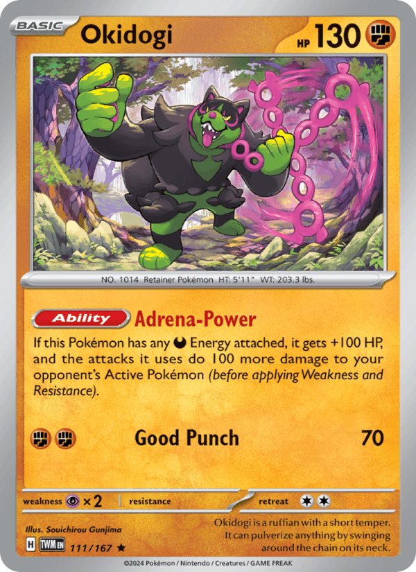 Okidogi 111/167 Twilight Masquerade English Pokémon card