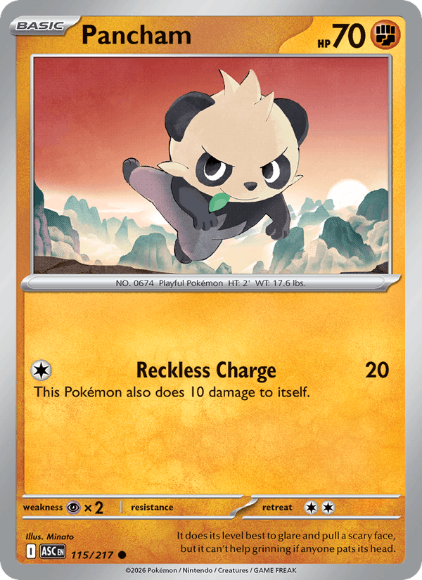 Pancham 115/217 Ascended Heroes English Pokémon card