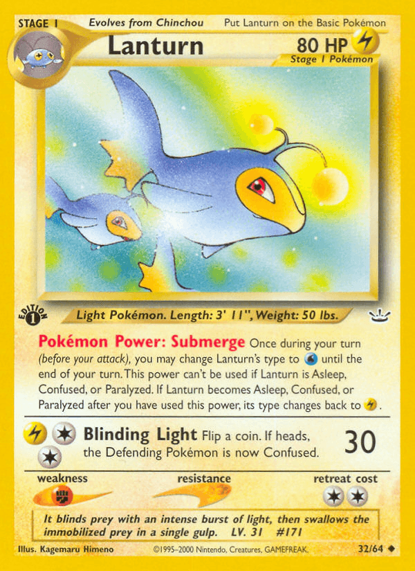 Lanturn 32 Neo Revelation English Pokemon card