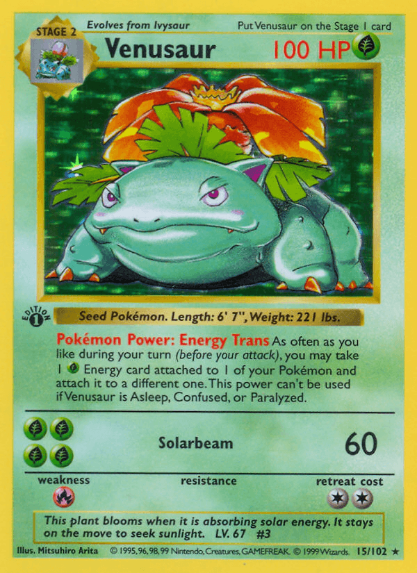 Venusaur 15/102 Base Set English Pokémon card