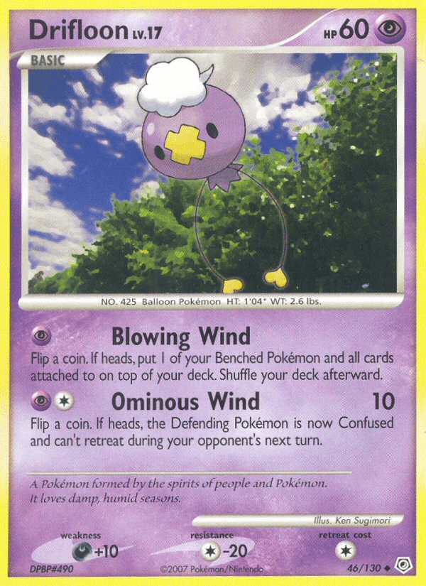 Drifloon 46/130 Diamond & Pearl English Pokémon card