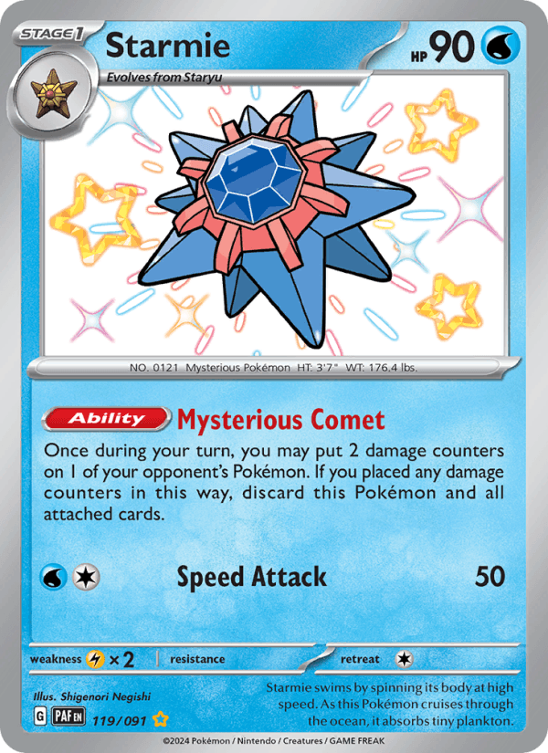 Starmie 119/91 Paldean Fates English Pokémon card