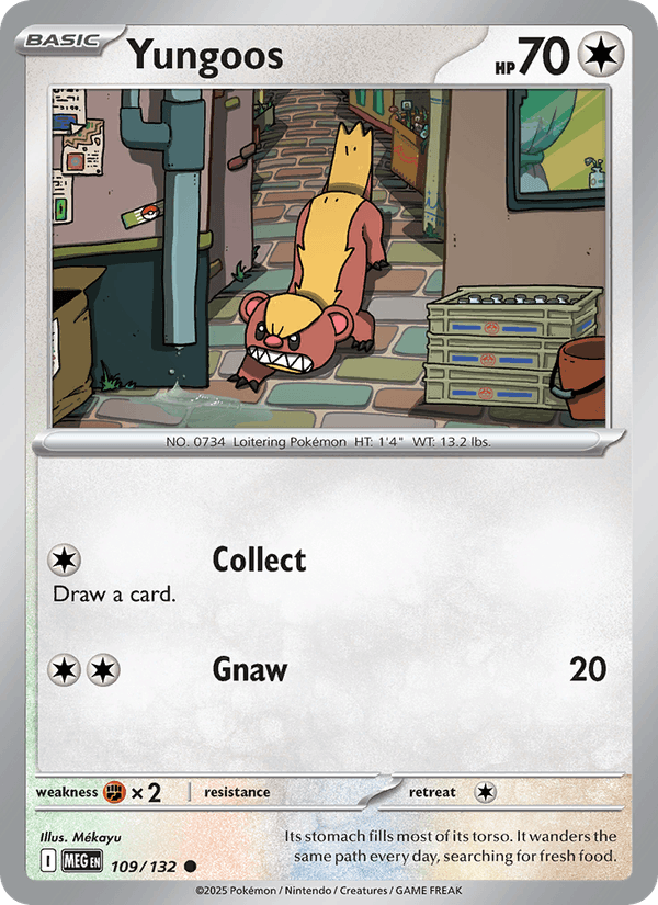 Yungoos 109/132 Mega Evolution English Pokémon card
