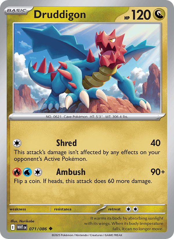 Druddigon 71/86 White Flare English Pokémon card