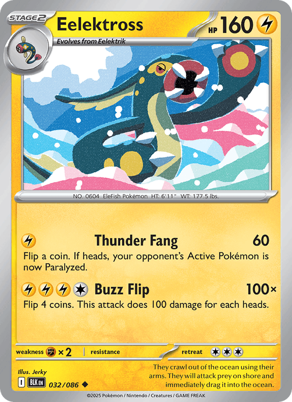 Eelektross 32/86 Black Bolt English Pokémon card
