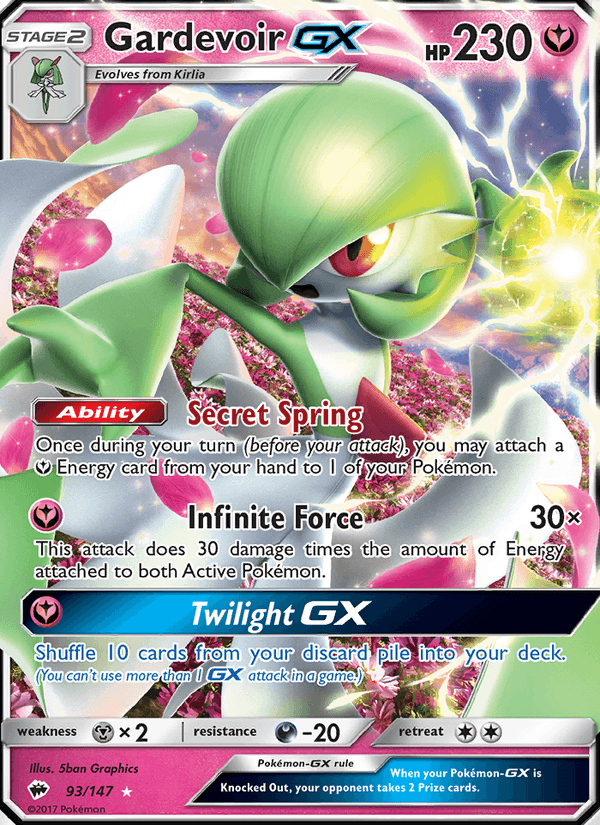 Gardevoir GX 93/147 Burning Shadows English Pokémon card