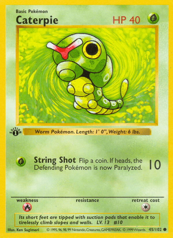 Caterpie 45/102 Base Set English Pokémon card