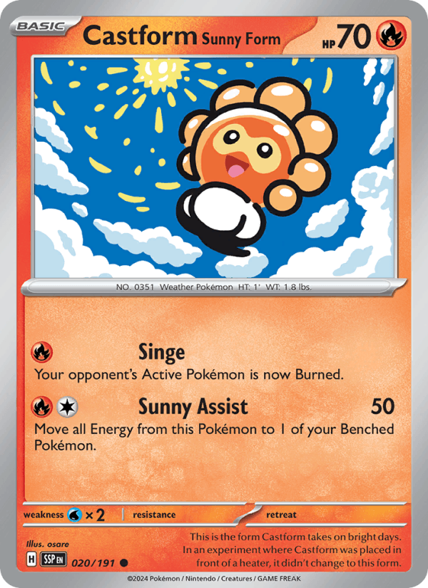 Castform Sunny Form 20/191 Surging Sparks English Pokémon card