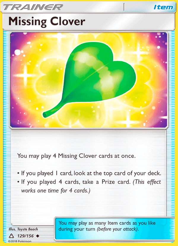 Missing Clover 129/156 Ultra Prism English Pokémon card