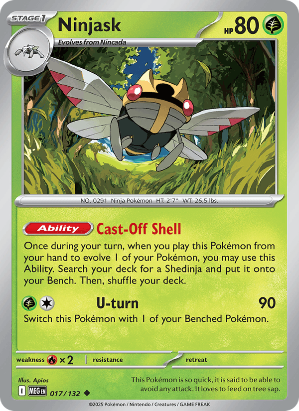 Ninjask 17/132 Mega Evolution English Pokémon card