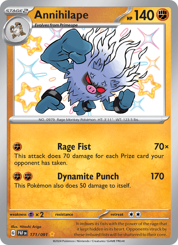 Annihilape 171/91 Paldean Fates English Pokémon card