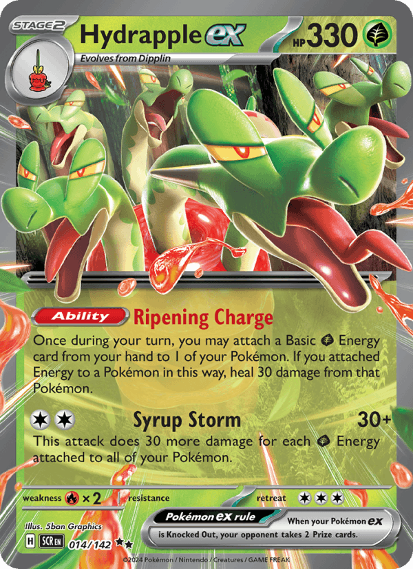 Hydrapple ex 14/142 Stellar Crown English Pokémon card
