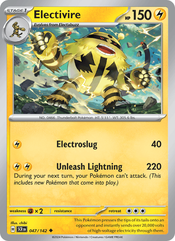 Electivire 47/142 Stellar Crown English Pokémon card