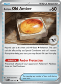 Antique Old Amber 154/165 151 English Pokémon card