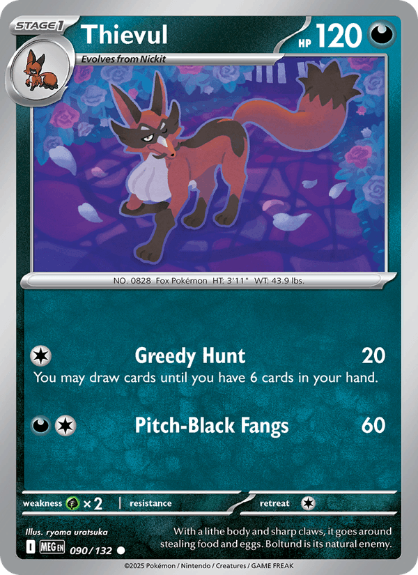 Thievul 90/132 Mega Evolution English Pokémon card