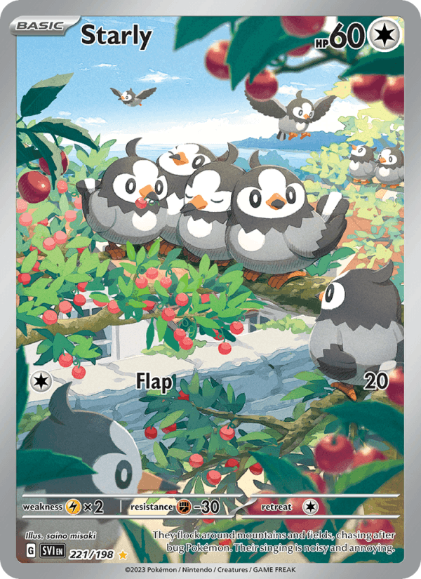 Starly 221/198 Scarlet & Violet English Pokémon card