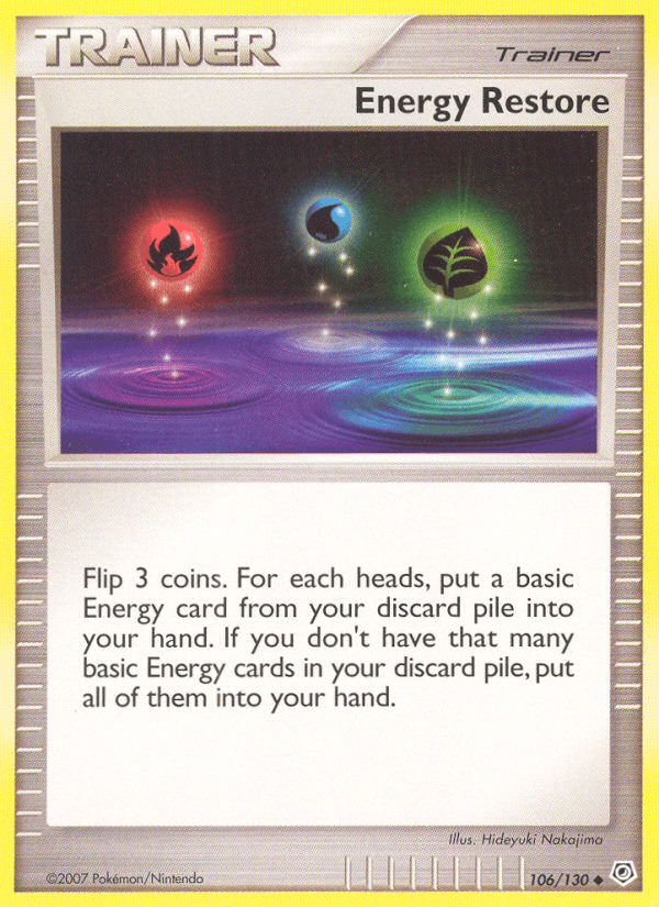 Energy Restore 106/130 Diamond & Pearl English Pokémon card