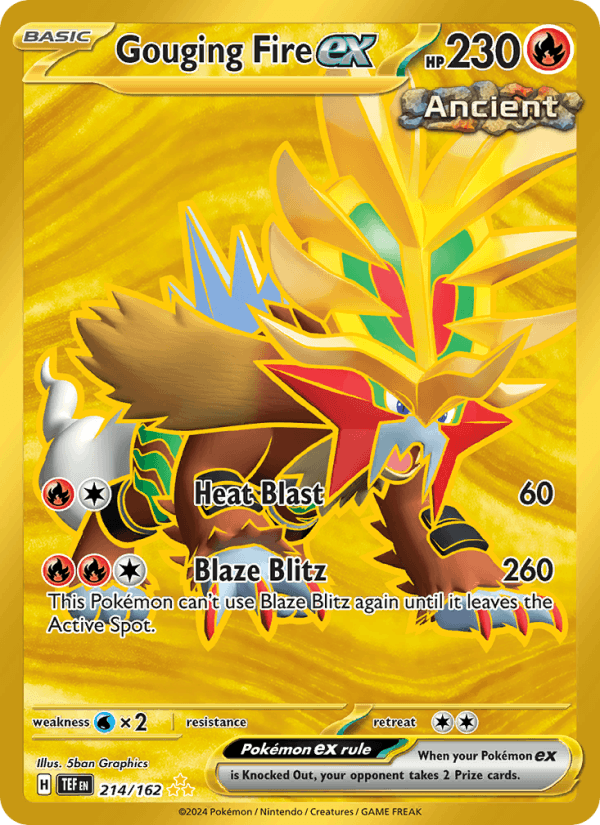 Gouging Fire ex 214/162 Temporal Forces English Pokémon card